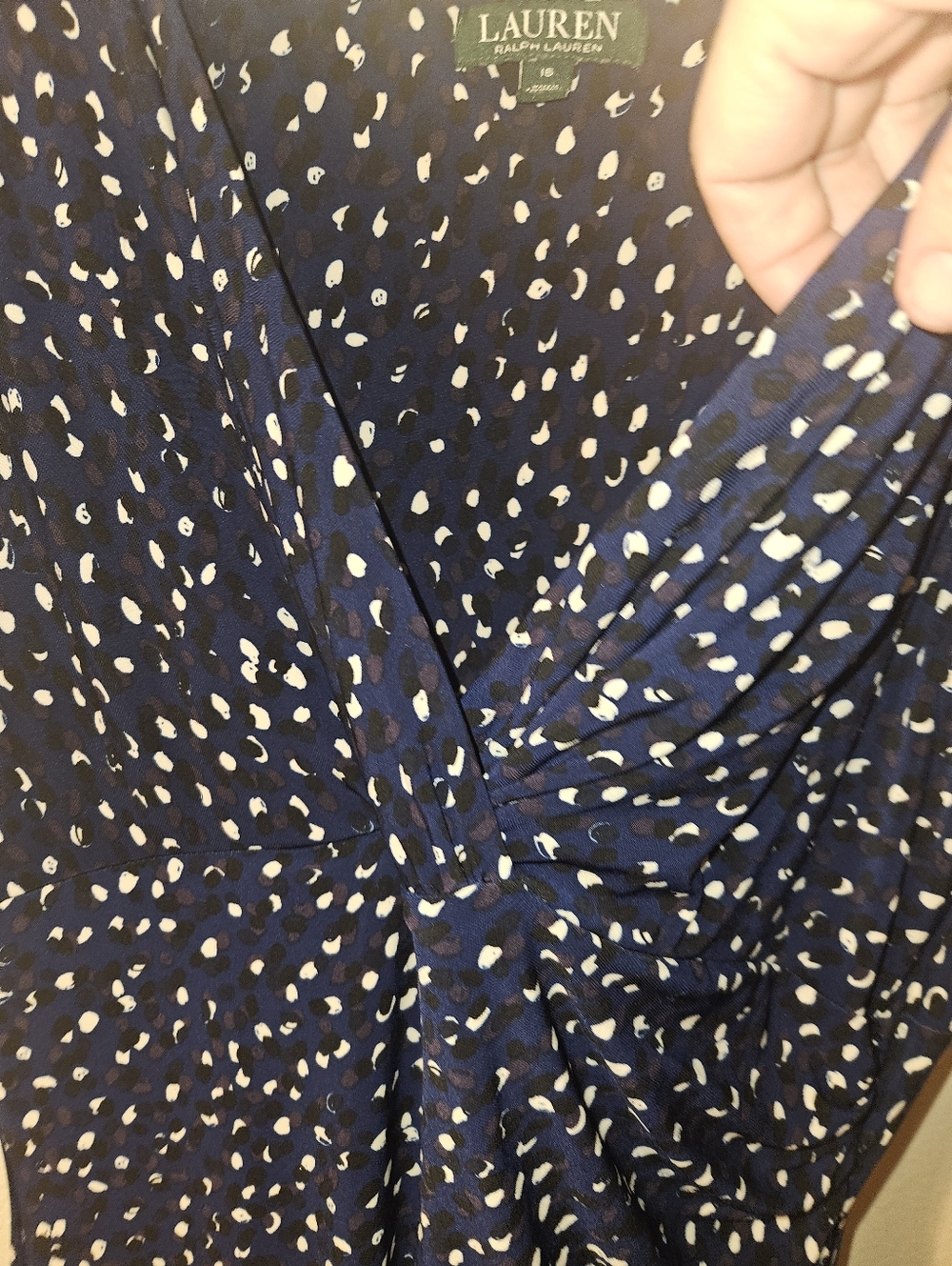 Lauren Womans V Neck Knee Length Dress Size 16 - Picture 4 of 13